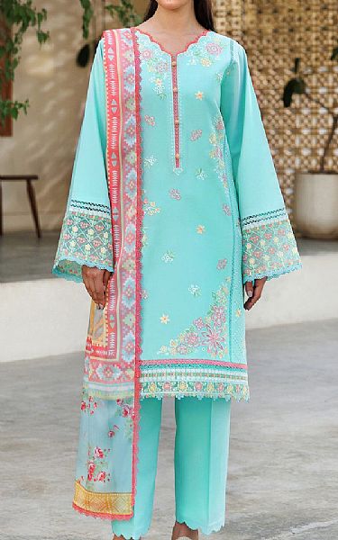 Farasha Aqua Lawn Suit | Pakistani Lawn Dress in USA- Image 1