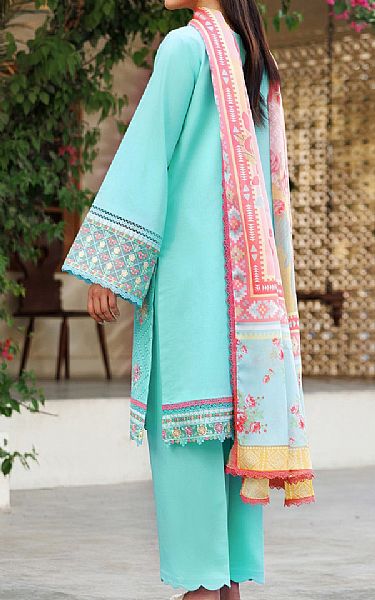 Farasha Aqua Lawn Suit | Pakistani Lawn Dress in USA- Image 2
