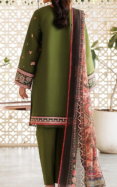 Farasha Olive Green Lawn Suit | Pakistani Lawn Dress in USA- Image 2