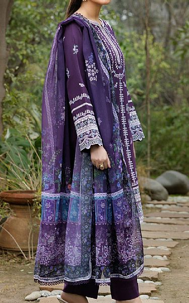 Farasha Egg Plant Lawn Suit | Pakistani Lawn Dress in USA- Image 2