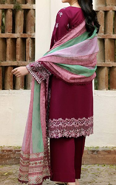 Farasha Dark Raspberry Lawn Suit | Pakistani Lawn Dress in USA- Image 2