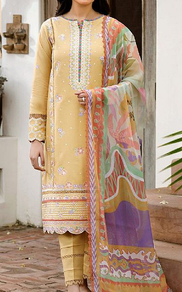 Farasha Sand Gold Lawn Suit | Pakistani Lawn Dress in USA- Image 1