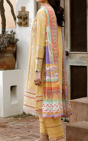 Farasha Sand Gold Lawn Suit | Pakistani Lawn Dress in USA- Image 2