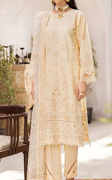 Farasha Ivory Lawn Suit | Pakistani Dresses in USA- Image 1