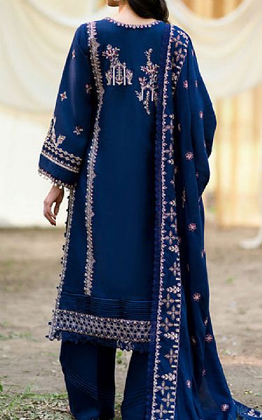 Florent Navy Blue Peach Leather Suit | Pakistani Winter Dresses in USA- Image 2