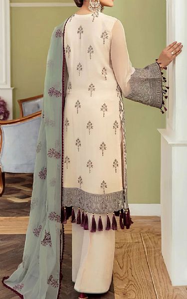 Flossie Ivory Chiffon Suit | Pakistani Embroidered Chiffon Dresses USA- Image 2