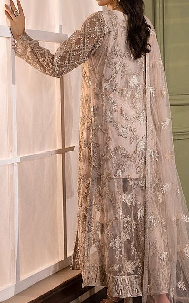 Flossie Pinkish Grey Net Suit | Pakistani Embroidered Chiffon Dresses- Image 2