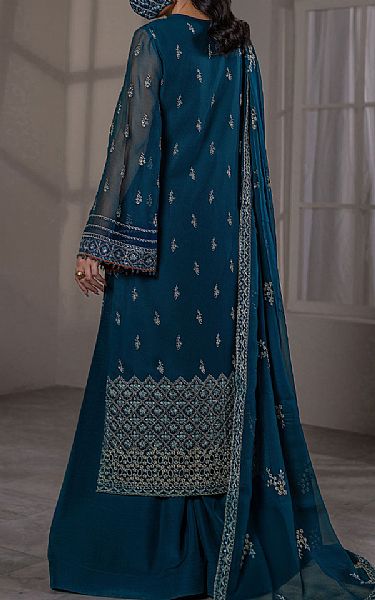 Flossie Teal Chiffon Suit | Pakistani Embroidered Chiffon Dresses USA- Image 2