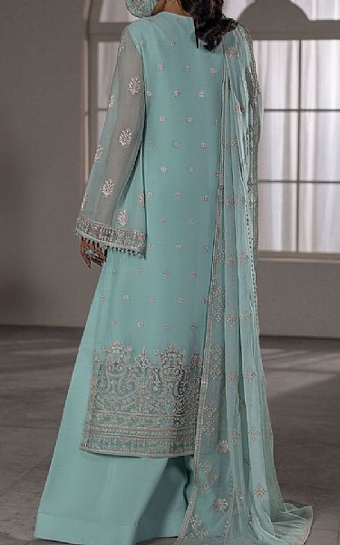 Flossie Aqua Chiffon Suit | Pakistani Embroidered Chiffon Dresses USA- Image 2