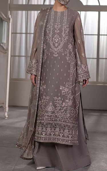 Flossie Grey Chiffon Suit | Pakistani Embroidered Chiffon Dresses USA- Image 1