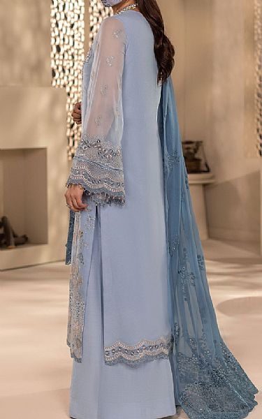 Flossie Cadet Blue Chiffon Suit | Pakistani Embroidered Chiffon Dresses USA- Image 2