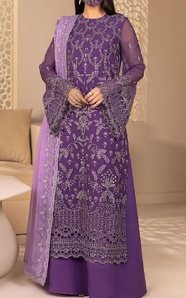 Flossie Purple Chiffon Suit | Pakistani Embroidered Chiffon Dresses USA- Image 1