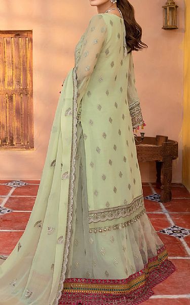 Flossie Pastel Green Chiffon Suit | Pakistani Embroidered Chiffon Dresses- Image 1