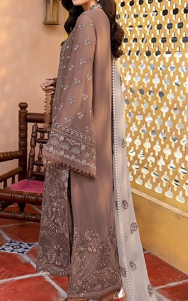 Flossie Taupe Chiffon Suit | Pakistani Embroidered Chiffon Dresses- Image 2