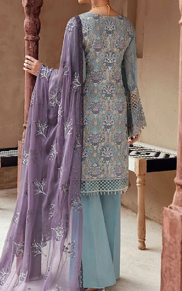 Flossie Sky Blue Chiffon Suit | Pakistani Dresses in USA- Image 2