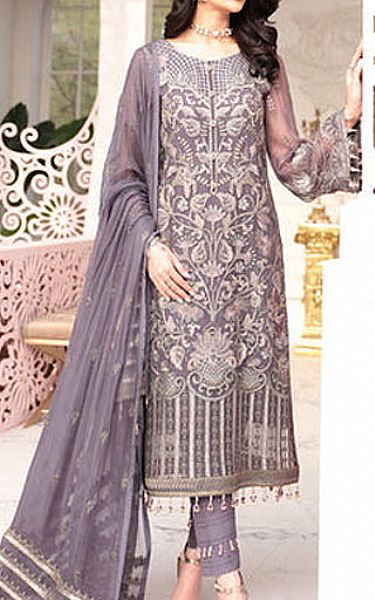 Flossie Lavender Chiffon Suit | Pakistani Embroidered Chiffon Dresses USA- Image 1