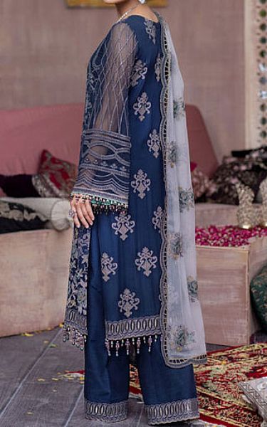 Flossie Navy Blue Chiffon Suit | Pakistani Embroidered Chiffon Dresses USA- Image 2