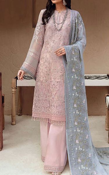 Flossie Rose Pink Chiffon Suit | Pakistani Embroidered Chiffon Dresses USA- Image 1