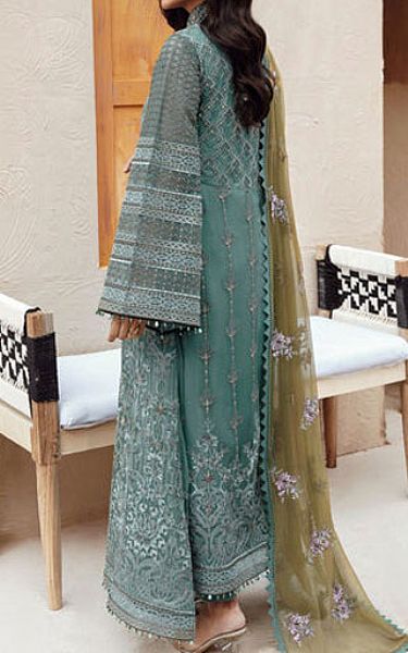 Flossie Sage Green Chiffon Suit | Pakistani Embroidered Chiffon Dresses USA- Image 2