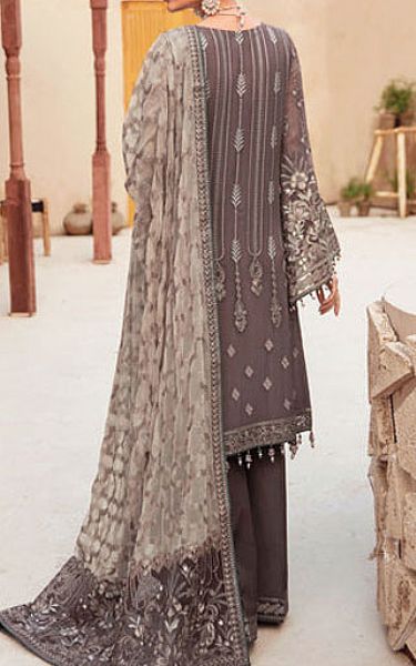 Flossie Grey Chiffon Suit | Pakistani Embroidered Chiffon Dresses USA- Image 2