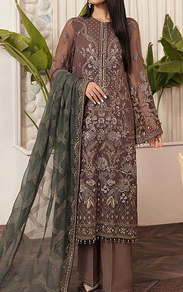 Flossie Mauve Chiffon Suit | Pakistani Embroidered Chiffon Dresses USA- Image 1