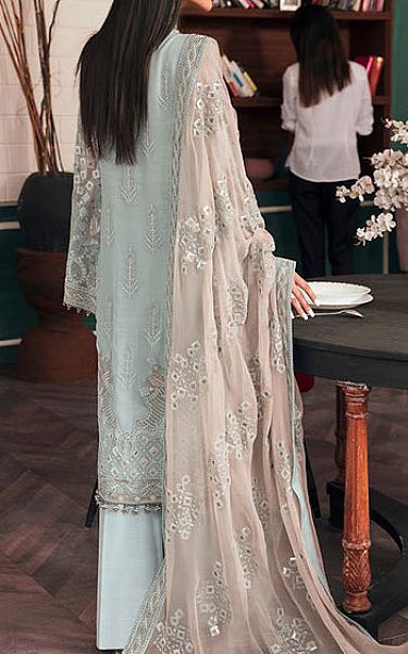 Flossie Light Turquoise Chiffon Suit | Pakistani Embroidered Chiffon Dresses USA- Image 2