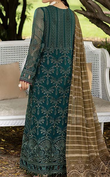Flossie Teal Chiffon Suit | Pakistani Embroidered Chiffon Dresses USA- Image 2