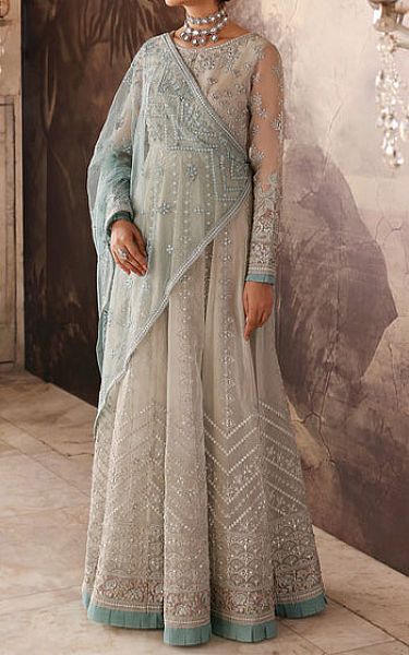 Flossie Off-white Chiffon Suit | Pakistani Embroidered Chiffon Dresses USA- Image 1
