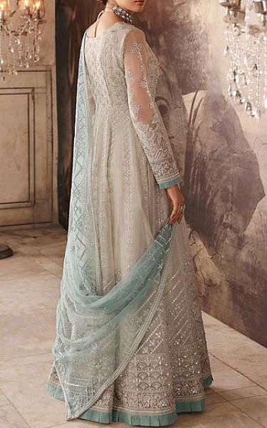 Flossie Off-white Chiffon Suit | Pakistani Embroidered Chiffon Dresses USA- Image 2