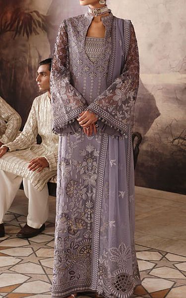 Flossie Lavender Chiffon Suit | Pakistani Embroidered Chiffon Dresses USA- Image 1