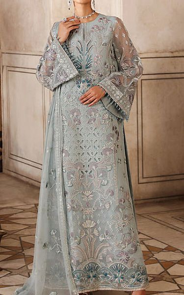 Flossie Light Turqoise Chiffon Suit | Pakistani Embroidered Chiffon Dresses USA- Image 1