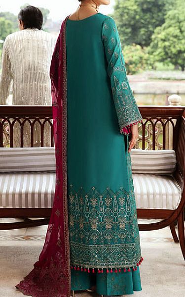 Flossie Sea Green Silk Suit | Pakistani Embroidered Chiffon Dresses USA- Image 2