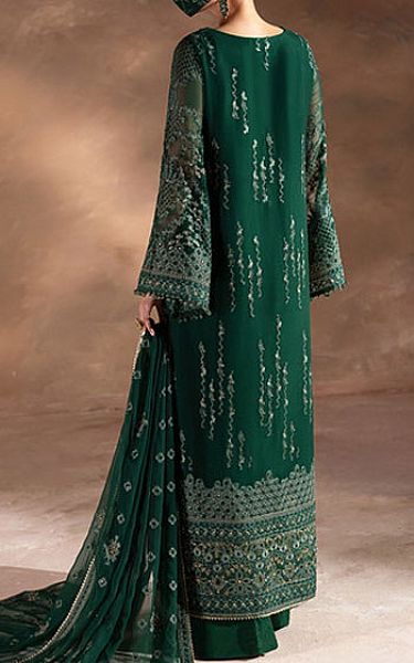 Flossie Dark Green Chiffon Suit | Pakistani Embroidered Chiffon Dresses USA- Image 2