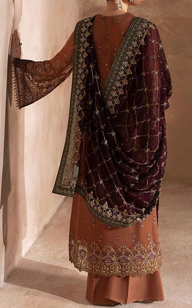 Flossie Brown Chiffon Suit | Pakistani Embroidered Chiffon Dresses USA- Image 2