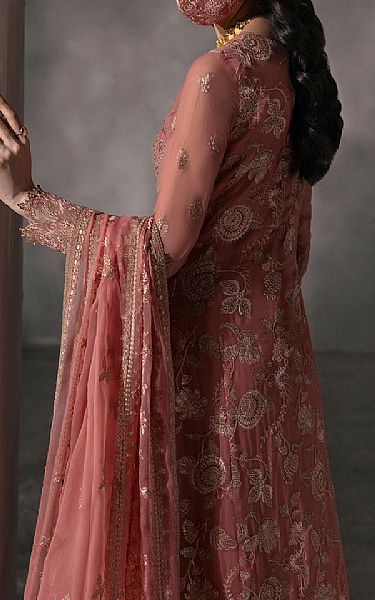 Flossie Coral Chiffon Suit | Pakistani Embroidered Chiffon Dresses USA- Image 2