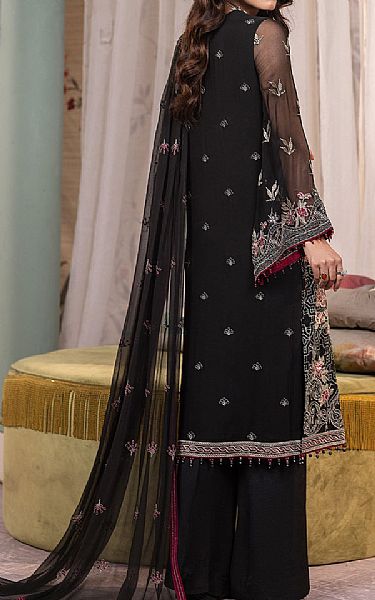 Flossie Black Chiffon Suit | Pakistani Embroidered Chiffon Dresses- Image 2