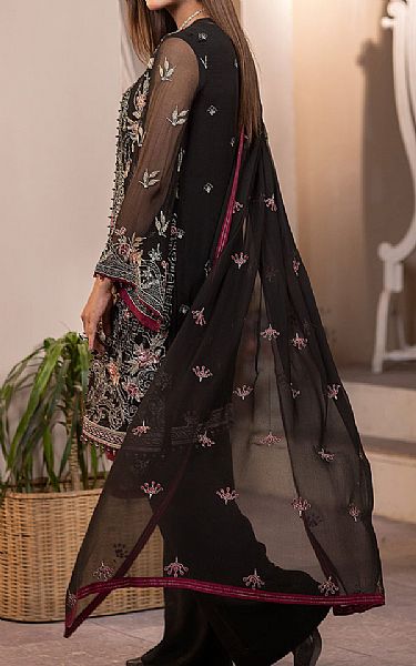 Flossie Black Chiffon Suit | Pakistani Embroidered Chiffon Dresses- Image 2