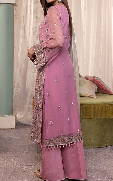 Flossie Muted Pink Chiffon Suit | Pakistani Embroidered Chiffon Dresses- Image 2