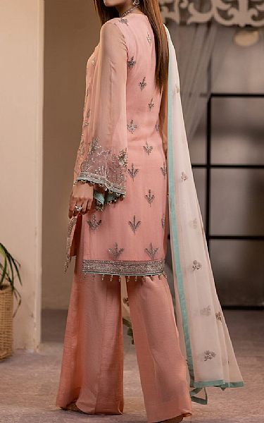 Flossie Oriental Pink Chiffon Suit | Pakistani Embroidered Chiffon Dresses USA- Image 2