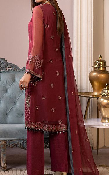 Flossie Persian Plum Chiffon Suit | Pakistani Embroidered Chiffon Dresses- Image 2