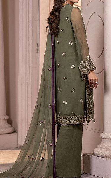 Flossie Finch Green Chiffon Suit | Pakistani Embroidered Chiffon Dresses USA- Image 2