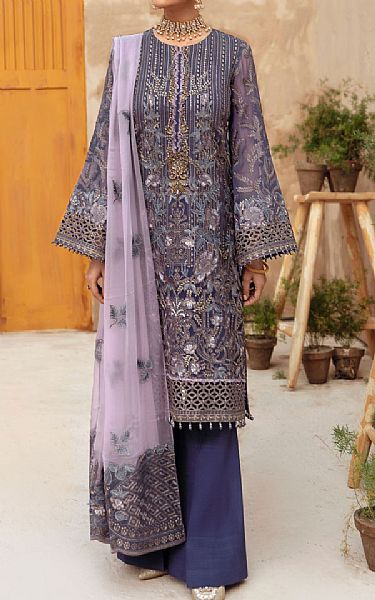 Flossie Navy Blue Chiffon Suit | Pakistani Dresses in USA- Image 1