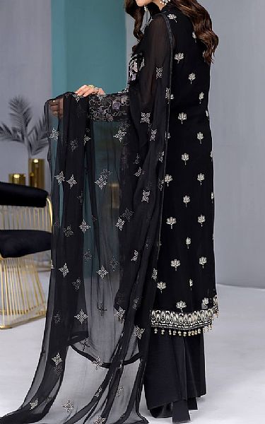 Flossie Black Chiffon Suit | Pakistani Embroidered Chiffon Dresses USA- Image 2