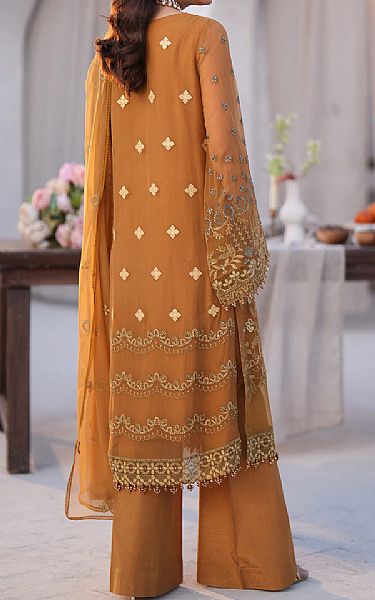 Flossie Mustard Chiffon Suit | Pakistani Embroidered Chiffon Dresses USA- Image 2