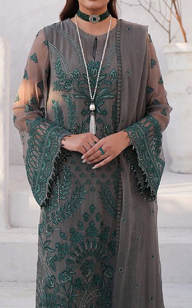 Flossie Grey Chiffon Suit | Pakistani Embroidered Chiffon Dresses USA- Image 3