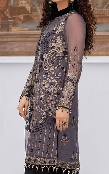 Flossie Gray Chiffon Suit | Pakistani Embroidered Chiffon Dresses- Image 2