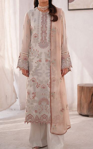 Flossie Off-white Chiffon Suit | Pakistani Embroidered Chiffon Dresses USA- Image 1