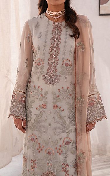 Flossie Off-white Chiffon Suit | Pakistani Embroidered Chiffon Dresses USA- Image 3