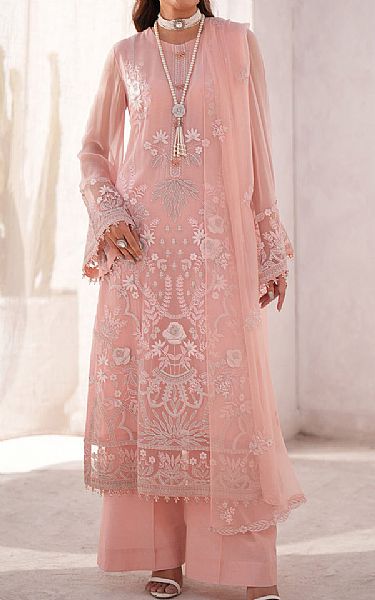 Flossie Peach Chiffon Suit | Pakistani Embroidered Chiffon Dresses USA- Image 1
