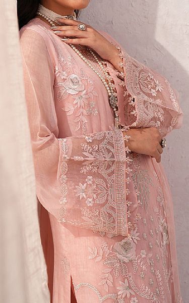 Flossie Peach Chiffon Suit | Pakistani Embroidered Chiffon Dresses USA- Image 3